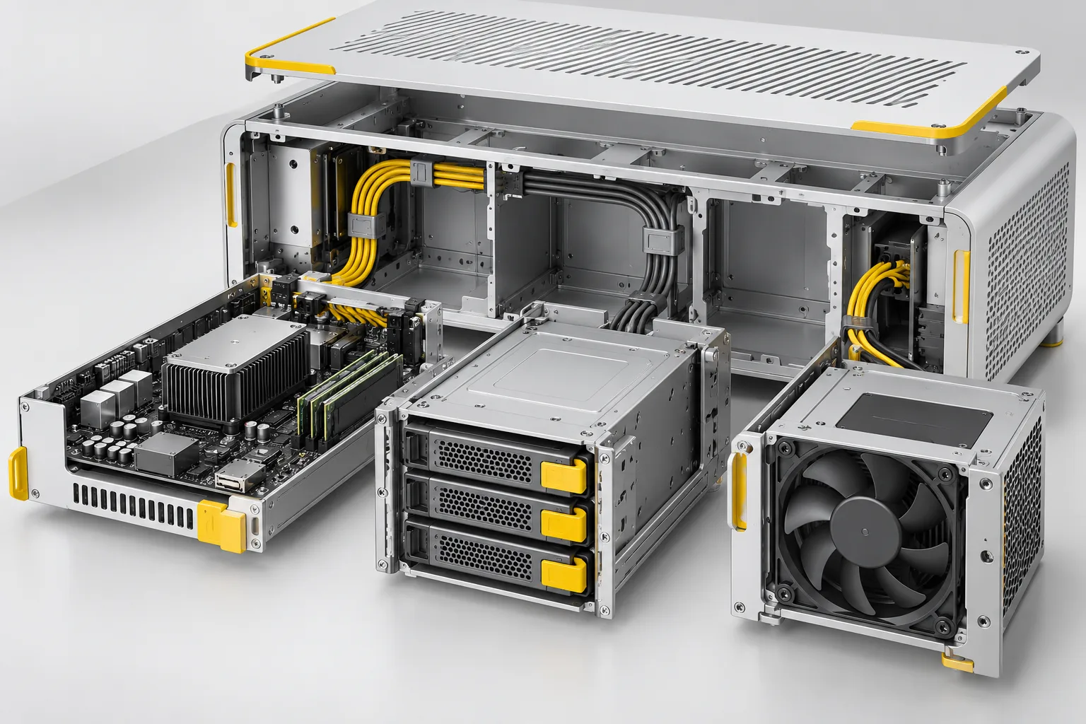 Generated editorial illustration of modular infrastructure components
