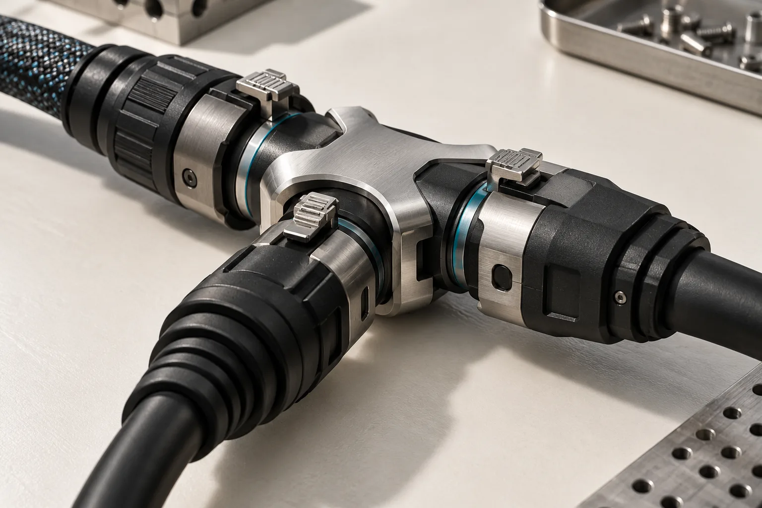Generated editorial illustration of a common tool connection interface
