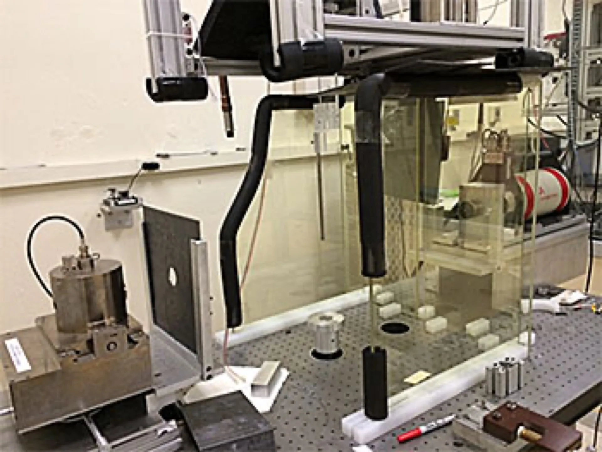 NIST Electronic Brachytherapy Laboratory with the Lamperti Free-Air Chamber. Context photograph, not a photograph of the 2024 Dioptra release.